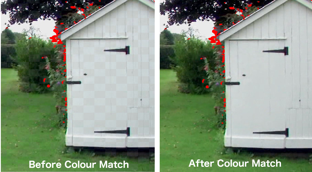 A before and after comparison of Colour Match