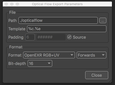 Optical Flow Export Parameters