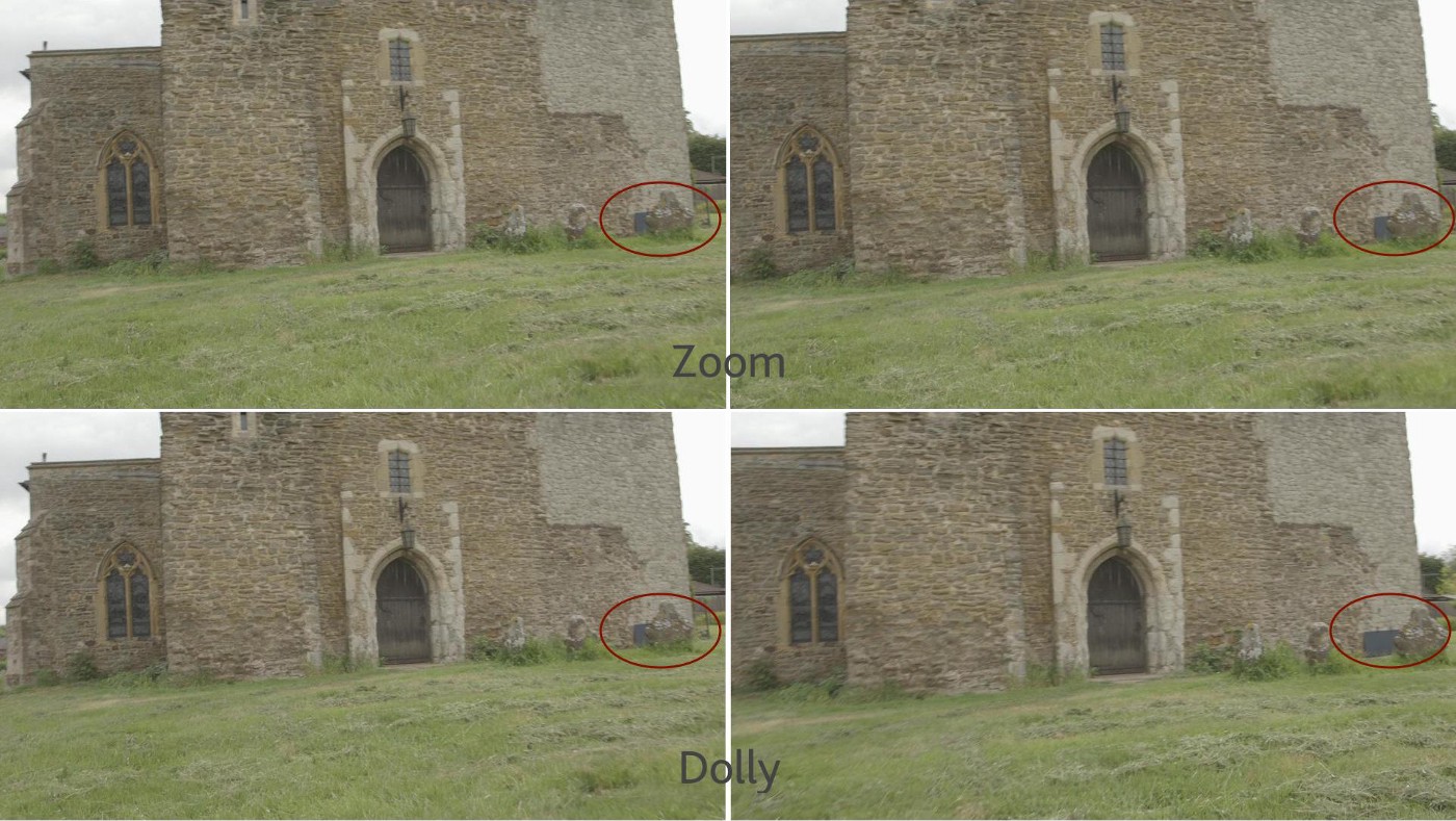 the difference between a zoom and a camera move