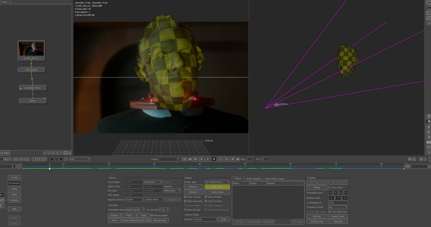 Tracking Greg Davies’ head with a geometric model in PFTrack